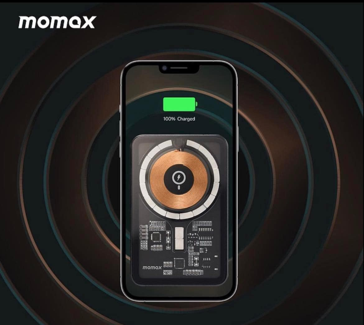 《Momax》 10,000 mAh透明無線磁吸充電寶